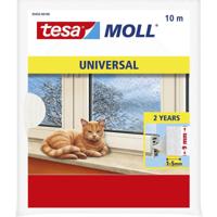 Tesa Tochtstrip universeel - 2x - zelfklevend - wit - 10 mtr x 9 mm - Tochtstroken