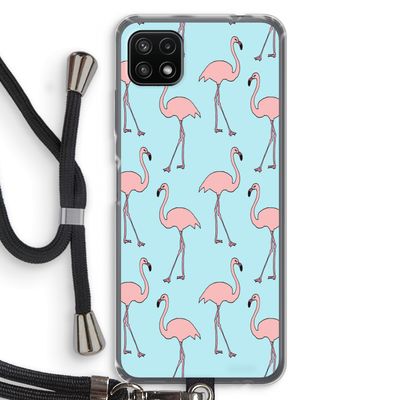 Anything Flamingoes: Samsung Galaxy A22 5G Transparant Hoesje met koord