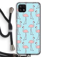 Anything Flamingoes: Samsung Galaxy A22 5G Transparant Hoesje met koord