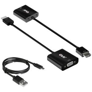 club3D CAC-1302 HDMI / VGA Adapter [1x HDMI-stekker - 1x VGA-bus] Zwart 50 cm