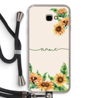 Zonnebloemen: Samsung Galaxy J4 Plus Transparant Hoesje met koord