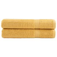 VidaXL Handdoeken solund 2 st 600 g/m² 100x200 cm goudkleurig
