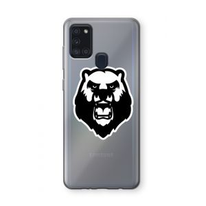 Angry Bear (white): Samsung Galaxy A21s Transparant Hoesje