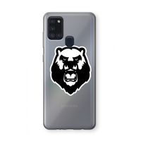Angry Bear (white): Samsung Galaxy A21s Transparant Hoesje Angry Bear (white): Samsung Galaxy A21s Transparant Hoesje