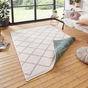 Dubbelzijdig vloerkleed Corsica Crème - 160x230cm - Groen Modern Vloerkleed - 123vloerkleed.nl