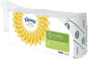 Kleenex papieren handdoeken Ultra, intergevouwen, 2-laags, 124 vellen, pak van 5 stuks