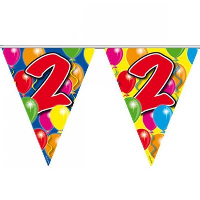 Leeftijd vlaggenlijn - 2 jaar - 10 meter - verjaardag versiering - vlaggetjes Leeftijd vlaggenlijn - 2 jaar - 10 meter - verjaardag versiering - vlaggetjes