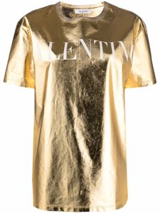 Valentino Garavani t-shirt métallisé à logo imprimé - Or