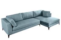Hoekbank SIGNUM XL 315cm 3-zits met ottomane rechts fluweelblauw - 44535