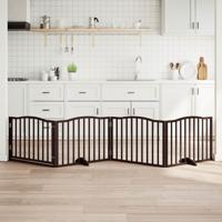 VidaXL Hondenhek inklapbaar 4 panelen 320cm populierenhout bruin eiken