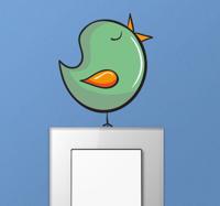 Sticker lichtschakelaar stopcontact vogel