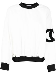 CHANEL Pre-Owned sweat CC en tissu éponge (années 1990) - Blanc