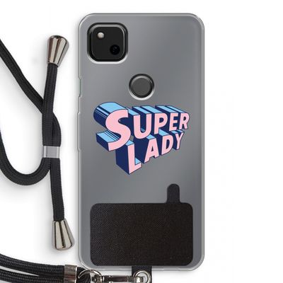 Superlady: Pixel 4a Transparant Hoesje met koord