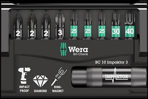 Wera Bit-Check 10 Impaktor 3, 10 -delig - 1 stuk(s) - 05057683001