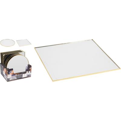 Onderzetter spiegel goud/zilver 25cm