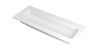 INK Wastafel Faktor polystone centraal met 2 kraangaten 120 cm x 45 cm x 1,5 cm Mat wit 3407222 INK Wastafel Faktor polystone centraal met 2 kraangaten 120 cm x 45 cm x 1,5 cm Mat wit 3407222