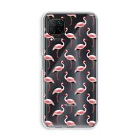 Flamingoprint groen: Huawei P40 Lite Transparant Hoesje