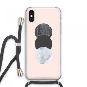 Marmeren cirkels: iPhone XS Max Transparant Hoesje met koord
