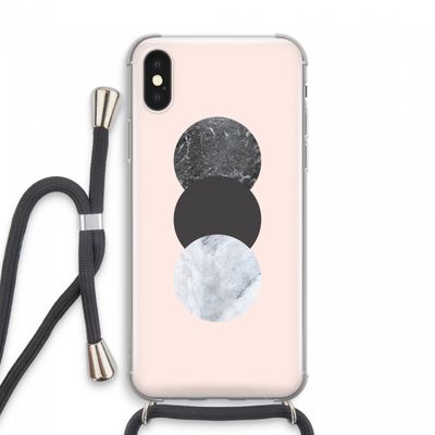 Marmeren cirkels: iPhone XS Max Transparant Hoesje met koord