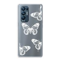 White butterfly: Oppo Find X3 Neo Transparant Hoesje