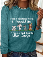 Women's Love Dogs Cotton-Blend Casual Long Sleeve Shirt - thumbnail