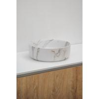 Waskom Riho Marmic Rond 34,6x34,6x11,4 cm Mat Wit Marmer Keramiek Riho