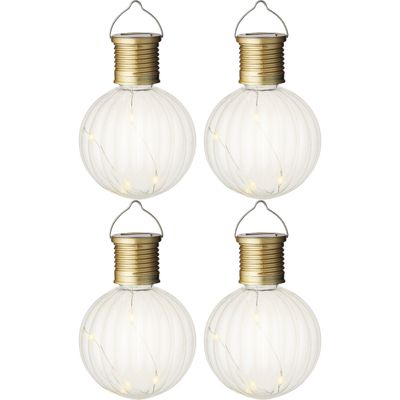 4x stuks solar led hanglamp - zonne-energie - kunststof - warm wit