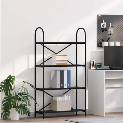 Boekenkast Zwart eiken 80 x 30 x 146 cm Bewerkt hout