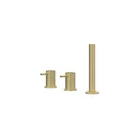 Badrandcombinatie IVY Concord 3-gats Mengkraan Met Uittrekbare Handdouche Zonder Uitloop RVS316 Geborsteld Mat Goud PVD IVY