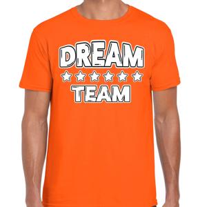 Cadeau Sport T-shirt heren - Dream Team - oranje - Team Building - sportkleding voor heren