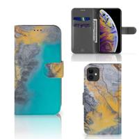 Apple iPhone 11 | Bookcase | Marble Blue Gold