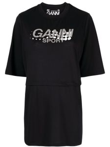 GANNI t-shirt Active Mesh à imprimé graphique - Noir