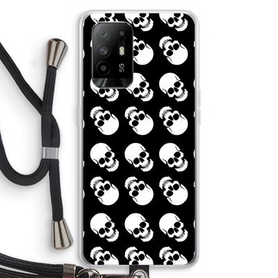 Musketon Skulls: Oppo A95 5G Transparant Hoesje met koord