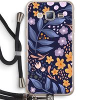 Flowers with blue leaves: Samsung Galaxy J3 (2016) Transparant Hoesje met koord
