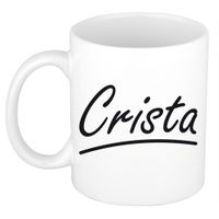 Naam cadeau mok / beker Crista met sierlijke letters 300 ml Naam cadeau mok / beker Crista met sierlijke letters 300 ml