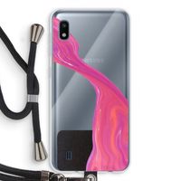 Paarse stroom: Samsung Galaxy A10 Transparant Hoesje met koord