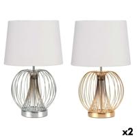 Bureaulamp DKD Home Decor 32.5 x 32.5 x 52 cm Metaal Wit 220 V 50 W (2 Stuks)