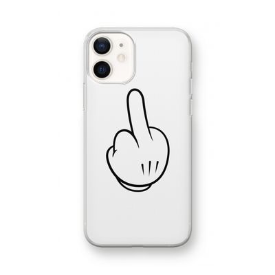 Middle finger white: iPhone 12 mini Transparant Hoesje