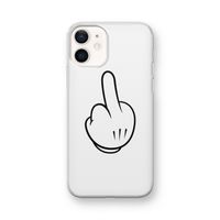 Middle finger white: iPhone 12 mini Transparant Hoesje