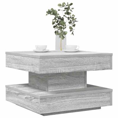 Salontafel 360 graden draaibaar 50x50x34,5cm grijs sonoma eiken