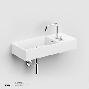 Wastafel Clou Wash Me 75x32x12 cm Solid Surface (Rechts)