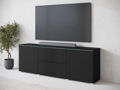 Tv-meubel VITTORIO 2 deuren 2 lades grafiet met led