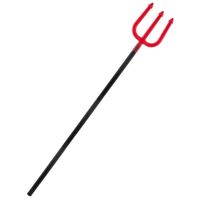 Funny Fashion Duivel Trident vork - 113 cm - rood - plastic - verkleed accessoires - Feestdecoratievoorwerp - thumbnail