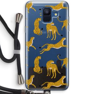 Luipaard: Samsung Galaxy A6 (2018) Transparant Hoesje met koord