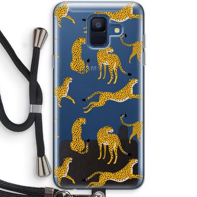 Luipaard: Samsung Galaxy A6 (2018) Transparant Hoesje met koord
