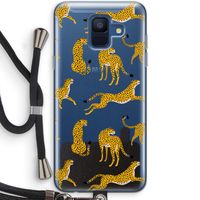 Luipaard: Samsung Galaxy A6 (2018) Transparant Hoesje met koord