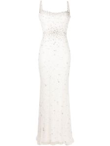 Jenny Packham robe longue Kabla à fleurs en sequin - Blanc