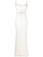 Jenny Packham robe longue Kabla à fleurs en sequin - Blanc