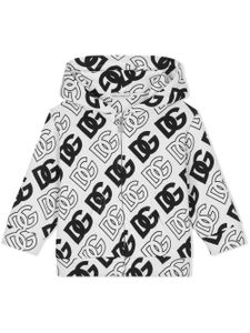 Dolce & Gabbana Kids Hoodie met logo en rits - Wit