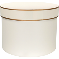 Geschenkdoos | Wave | karton | 22cm | Ø30cm | wit/goud | 8 stuks